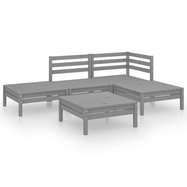 Mobilier de jardin  3010499 (lot de 5) Gris - Pin - 64 x 29 x 64 cm
