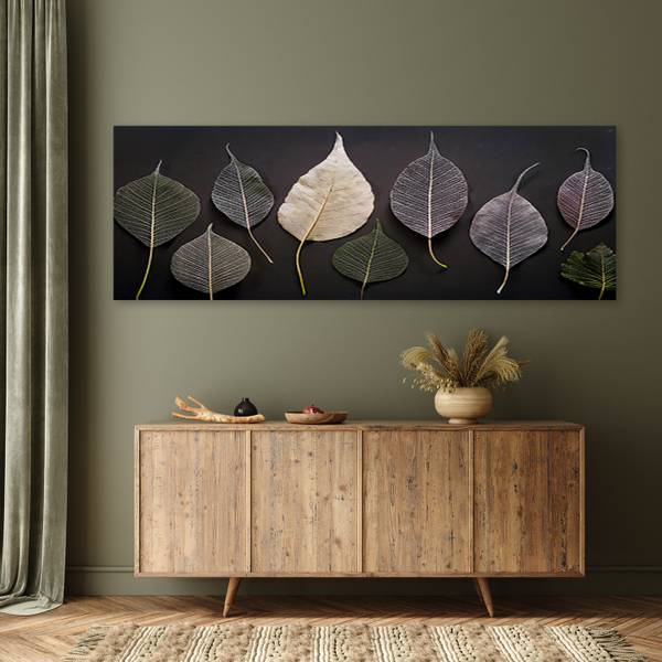 Wandbild minimalismus blätter glamour 120 x 40 cm