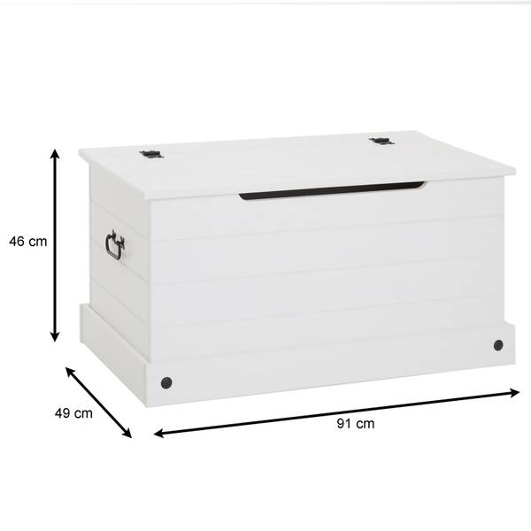 Holztruhe RURAL Weiß - Kiefer - 91 x 46 x 50 cm
