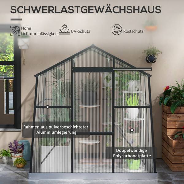 Gewächshaus 845-951V01BK 192 x 204 cm
