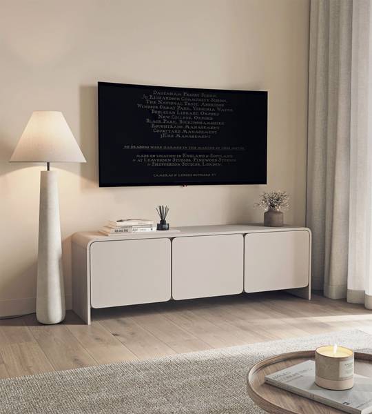 TV-Lowboard Lummo Grau - Melamin - 156 x 51 x 39 cm