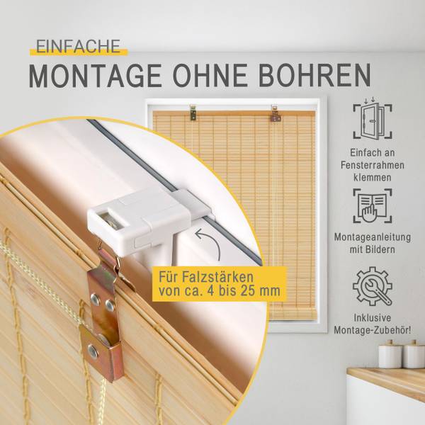 Rollo SolDecor BR7 Holz - 90 x 160 cm