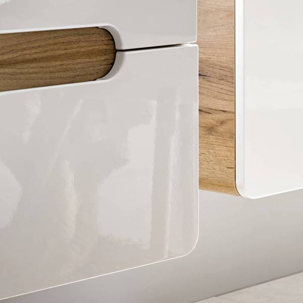 Badmöbel-Set LUTON-56-553 5er-Set Weiß - Holzwerkstoff - 130 x 200 x 46 cm