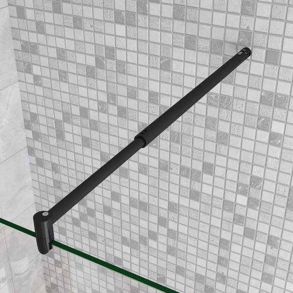 schwarze Duschwand Walk-In Schwarz - Sicherheitsglas - 50 x 200 x 1 cm