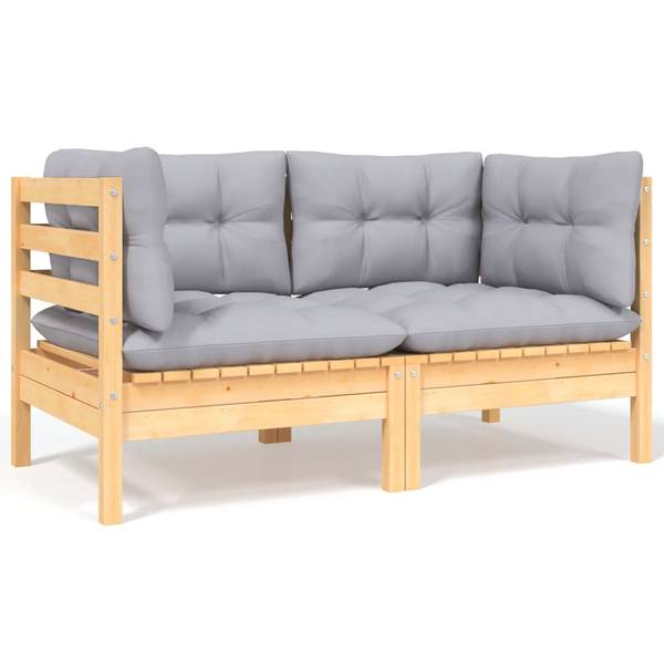 Loungeset 3012412 Set van 6 bruin - polyester - grenenhout - 64 x 63 x 64 cm