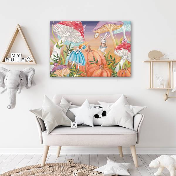 Wandbild die kleine alice im wunderland 100 x 70 cm