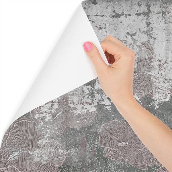 Fotobehang KLAPROZEN Beton Abstractie grijs - 135 x 90 x 90 cm