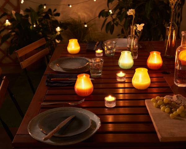 Outdoor-Kerzen Citronella (6er Set) Orangerot