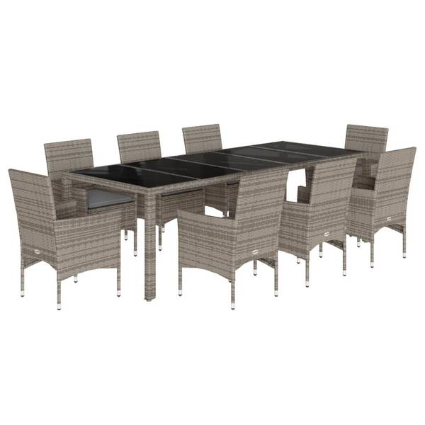 Garten Essgruppe 3037832-2 (9-teilig) Grau - Stahl - 250 x 75 x 100 cm