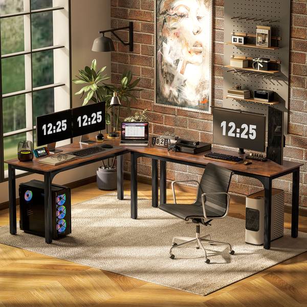 bureau 920-096V80RB bruin - plaatmateriaal op houtbasis - 60 x 75 x 180 cm