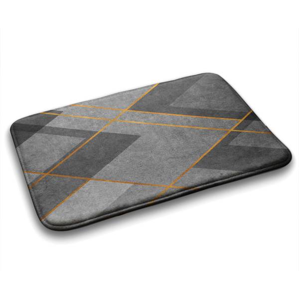 Badteppich Geometrische Muster Grau - Textil - 90 x 60 x 90 cm