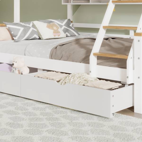 Etagenbett K-1240 Weiß - Holzwerkstoff - 145 x 161 x 205 cm