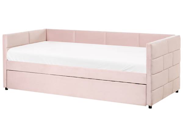 Einzelbett CHAVONNE Pink - Textil - 99 x 76 x 218 cm