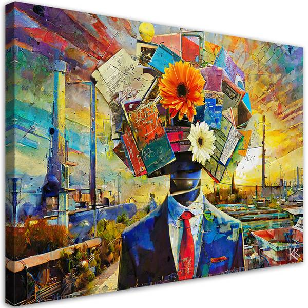 Wandbild kopf voller gedanken 100 x 70 cm