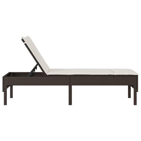 Chaise longue 3044400 Marron - Blanc crème