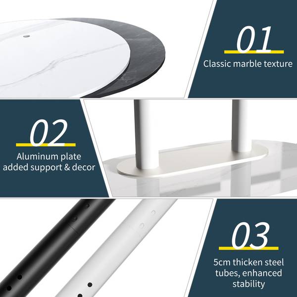 Support TV Solivis Blanc - Métal - 38 x 157 x 60 cm