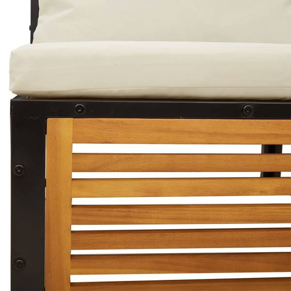 Salon de jardin 3033768-10 (lot de 7) Blanc - Acacia - 68 x 64 x 68 cm
