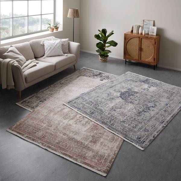 Webteppich MARCUS 3 Pink - Holzwerkstoff - 160 x 1 x 230 cm
