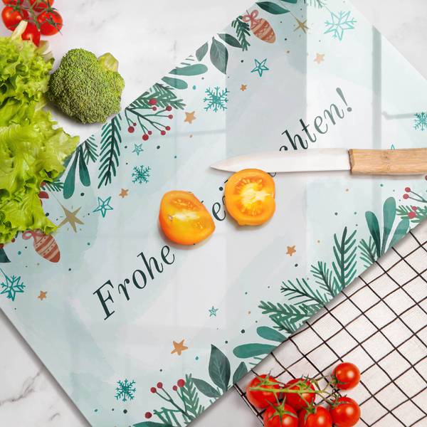 Schneidebrett Frohe Weihnachten! Glas - 30 x 52 x 1 cm