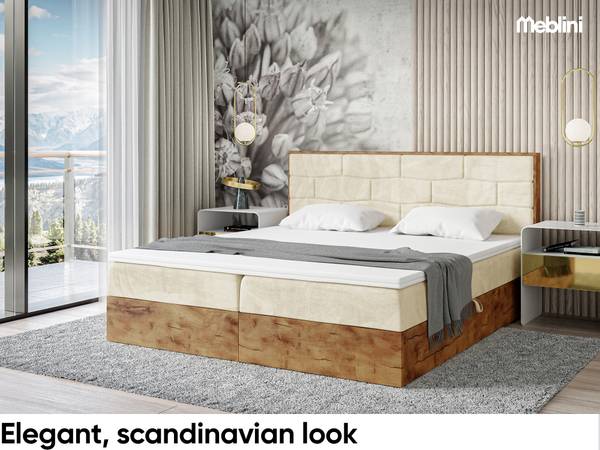 Boxspringbett Lofty 9 Beige - H4 - Liegefläche Breite: 180 cm