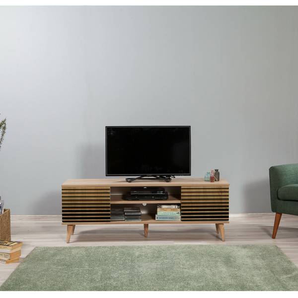 Fernsehschrank Enrica Braun - Holzwerkstoff - 140 x 50 x 40 cm