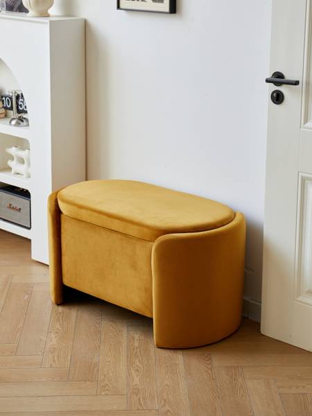 Sitzbank MOSS Gelb - Textil - 88 x 46 x 45 cm