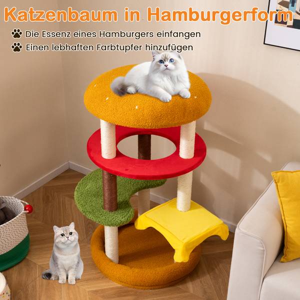 Kratzbaum BH32591 Orange - Holzwerkstoff - 60 x 106 x 60 cm