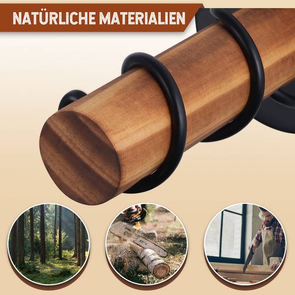 Applique murale Inez Noir - Bois manufacturé - Bois massif - 10 x 15 x 15 cm