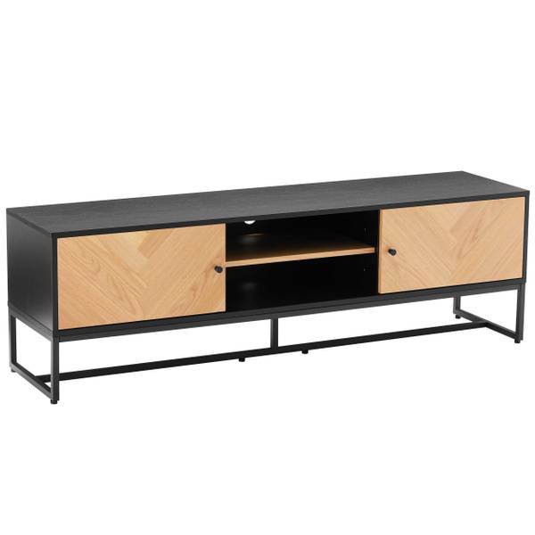 TV-Schrank Marceau Schwarz - Eiche - 40 x 50 x 160 cm