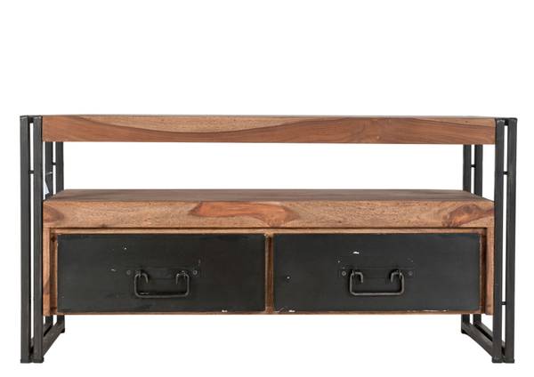 PANAMA Lowboard Schwarz - Braun - Akazie - 112 x 55 x 40 cm