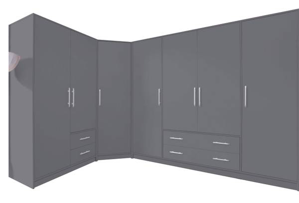 Schrankkombination Grau - Holzwerkstoff - 295 x 190 x 195 cm