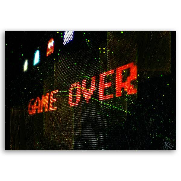 Tableau déco game over pour joueur 120 x 80 cm