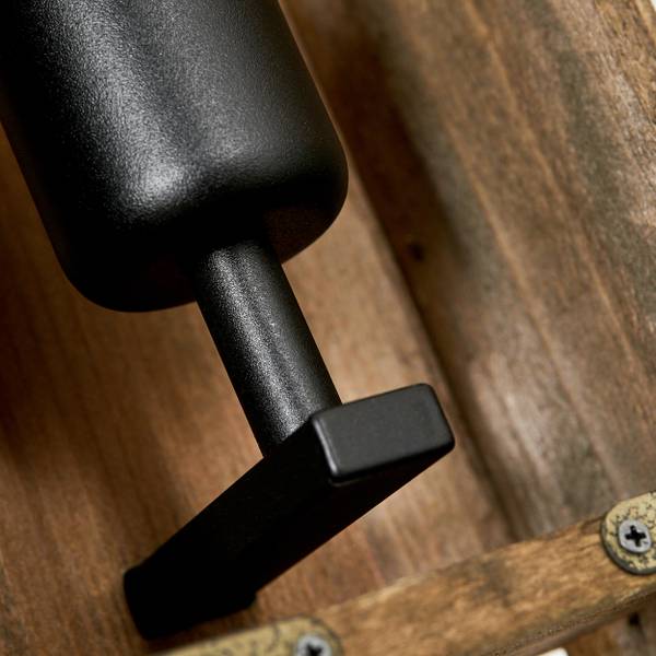 Wandleuchte Atid Beige - Schwarz - Braun - Holzwerkstoff - Metall - 15 x 31 x 15 cm