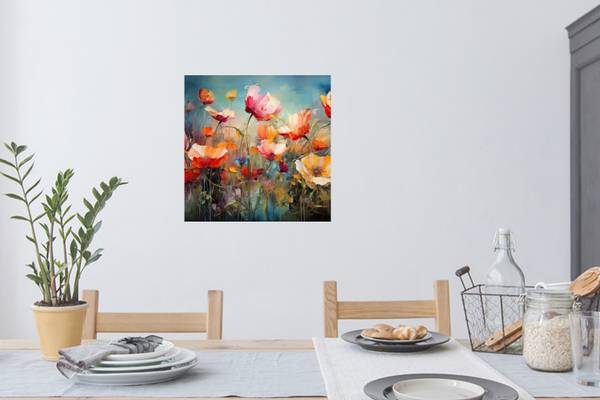 WANDTATTOO Blumen Orange - Polypropylen - 50 x 50 x 1 cm