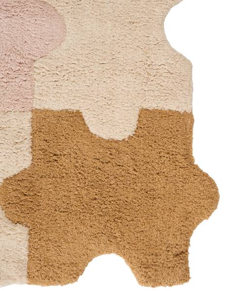 Teppich JIGSAW Beige - Braun - Pink - Naturfaser - 90 x 120 cm