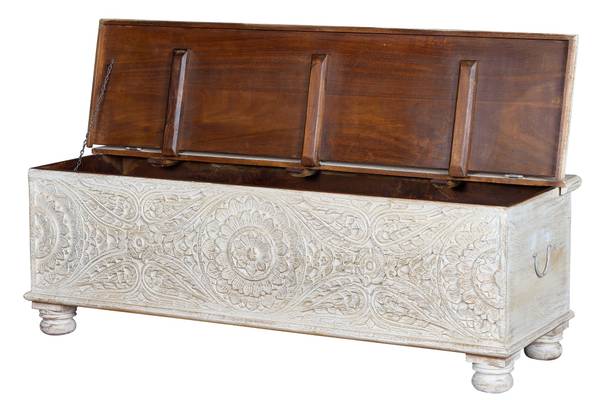 Coffre 6408 Blanc - Bois massif - 50 x 60 x 150 cm