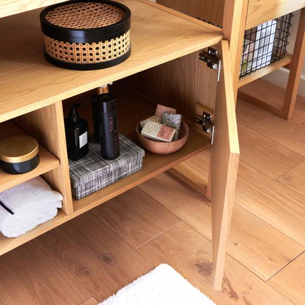 Badmöbel-Set ATOLL 5-teilig Braun - Holzwerkstoff - 140 x 78 x 50 cm