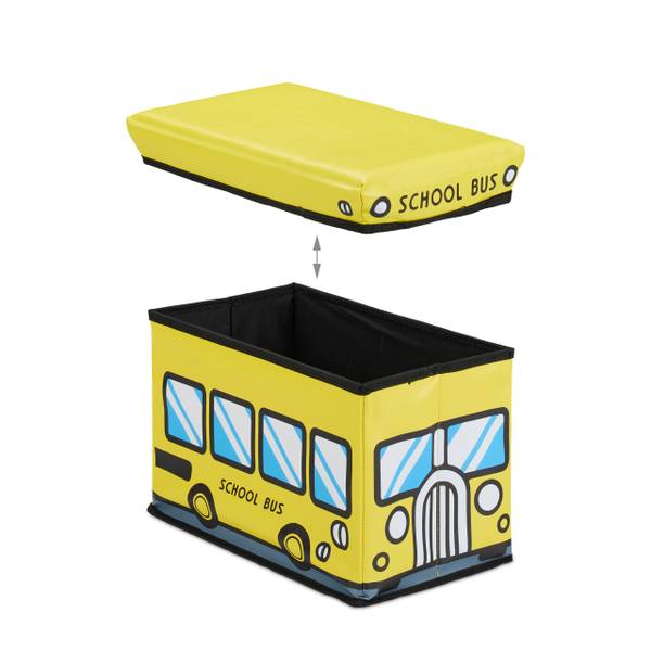 Spielzeugkiste faltbar mit Deckel Schwarz - Gelb - Holzwerkstoff - Kunststoff - 40 x 27 x 25 cm