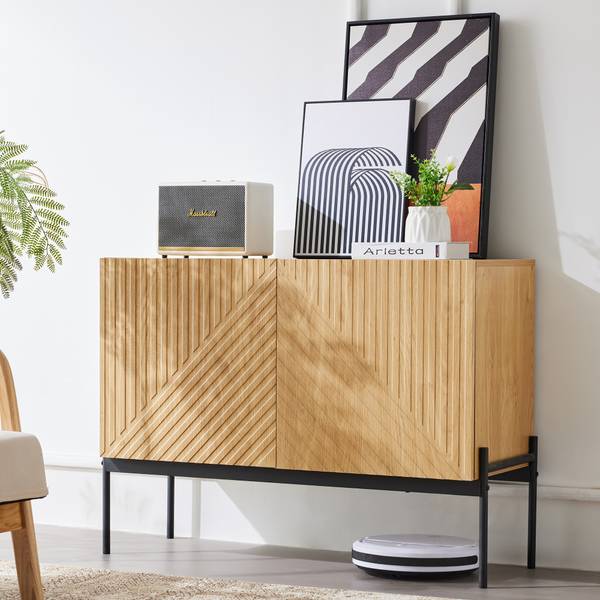 Sideboard NaturLine Ⅱ Beige - Stahl - 100 x 75 x 40 cm