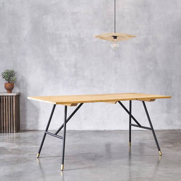 Tisch ROBIN Beige - Massivholz - 160 x 75 x 80 cm