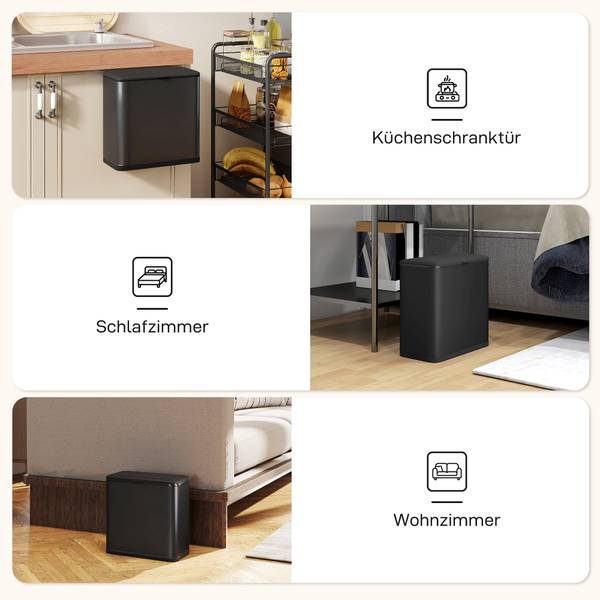 Vuilnisbak 851-059V00BK zwart - metaal - 18 x 30 x 30 cm