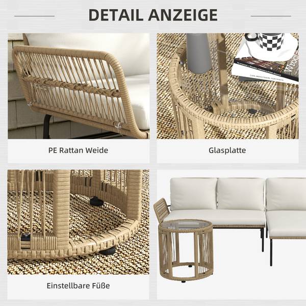 Modulaire bank 860-329V00CW wit - polyester - ijzer - 79 x 75 x 122 cm