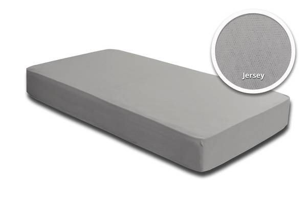 2 Spannbettlaken Jersey silber 120x200cm Silber - Jersey - 120 x 25 x 200 cm