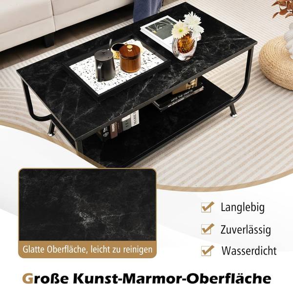 Couchtisch HV10459 Schwarz - Holzwerkstoff - 55 x 47 x 105 cm