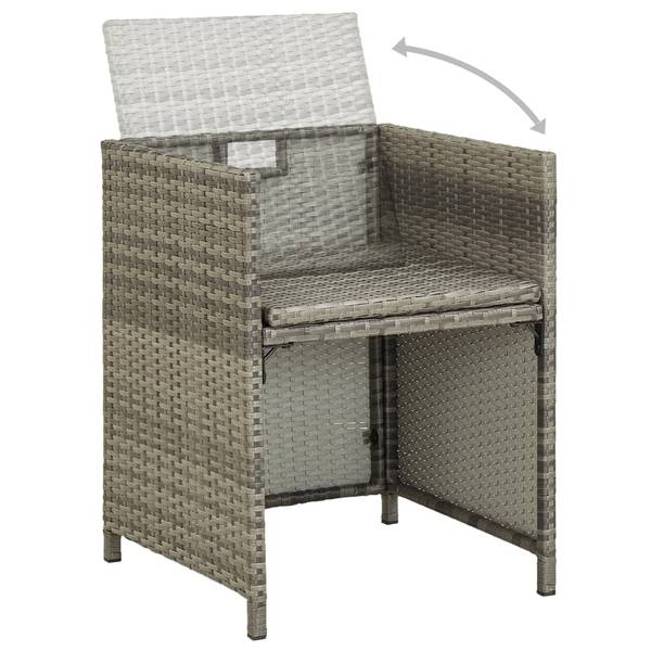 Garten-Essgruppe 3012316-10 11-teilig Grau - Polyester - Polyethylen - 109 x 74 x 167 cm