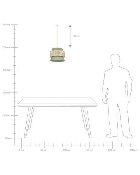 Lampe suspension LUYANO Vert - Vert clair - Bleu pétrole