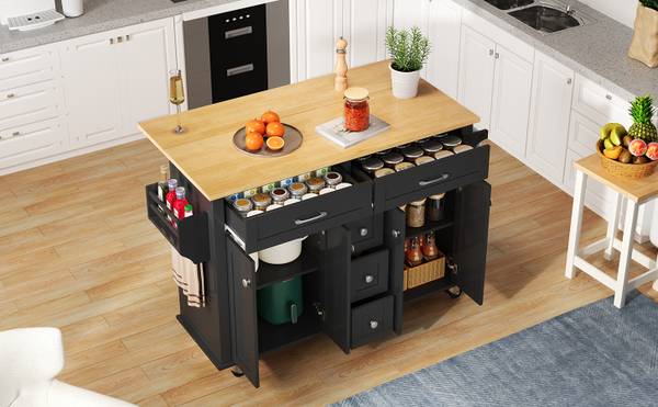 Kücheninsel BB8055 Schwarz