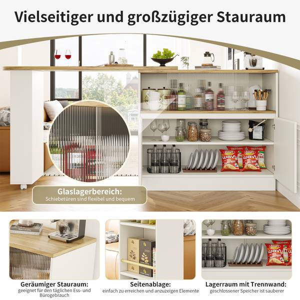 Barschrank VERTEXVEXX Weiß - Holzwerkstoff - 100 x 45 x 90 cm