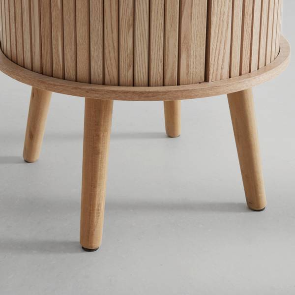 Nachtkästchen SKANDY Beige - Holzwerkstoff - Holz teilmassiv - 40 x 65 x 40 cm