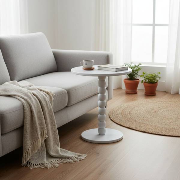 Couchtisch HH-HZ1260380 Weiß - Massivholz - 35 x 40 x 35 cm